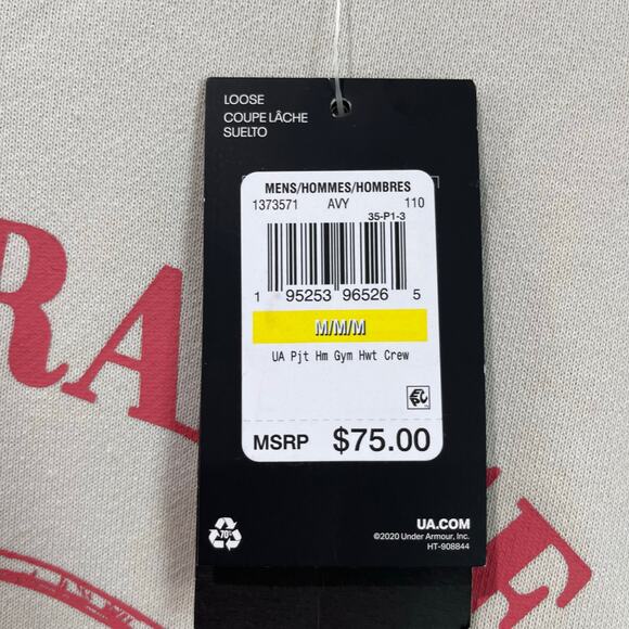 Under Armour Iron Paradise Barbell Club Sweatshirt Gym Fitness Tee M NWT - Picture 4 of 8